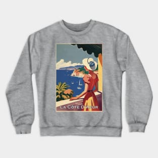 Cote D'Azur Vintage Travel Poster Crewneck Sweatshirt